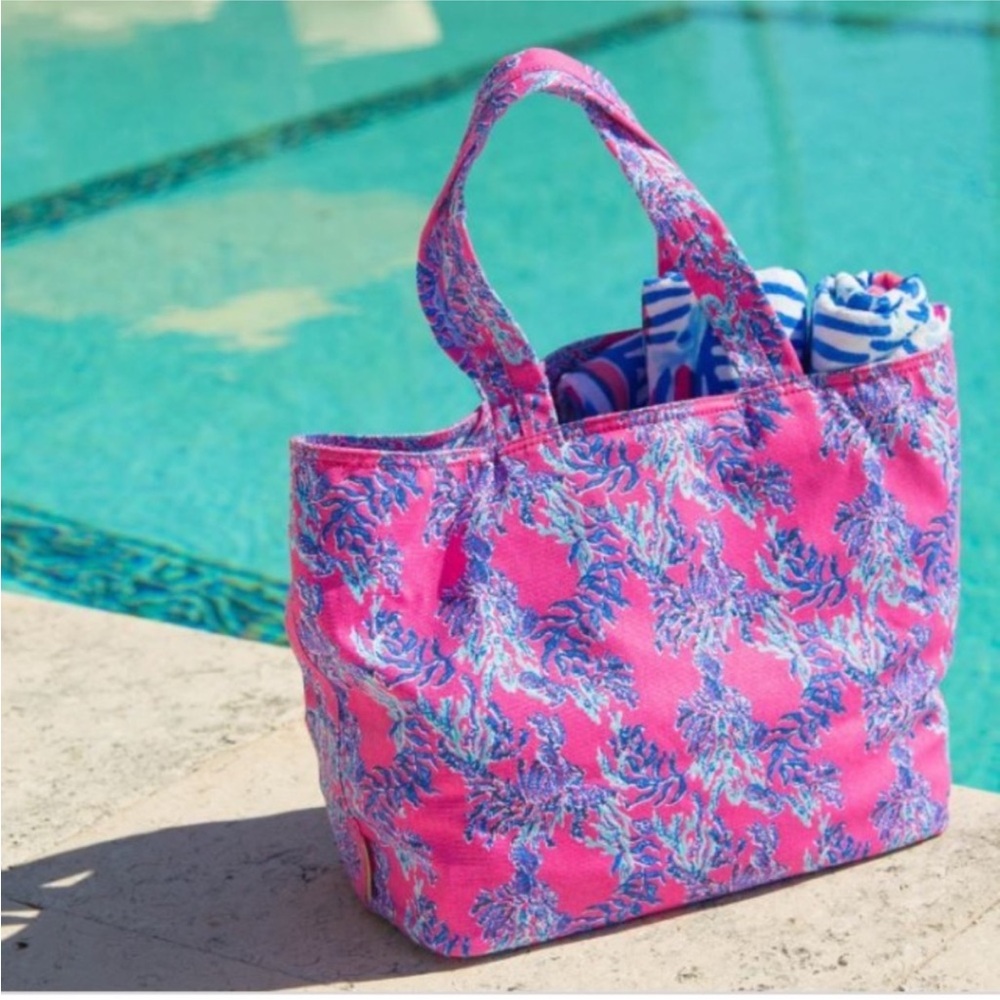 Lilly Pulitzer Pink and Blue Floral Tote